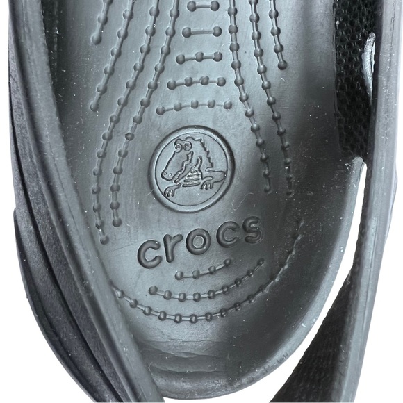 Crocs Black Kadee Slingback Perforated Round Toe Slip On Flats Women's Size 11 - Picture 8 of 9